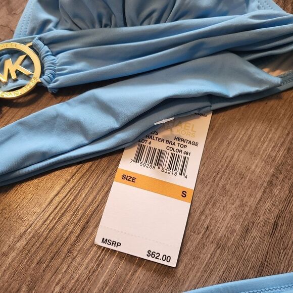Michael Michael Kors Logo Halter Bikini Swim Top and bottom HERITAGE-Small - Picture 6 of 6